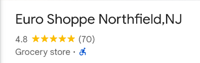 Screen capture of Google reviews summary